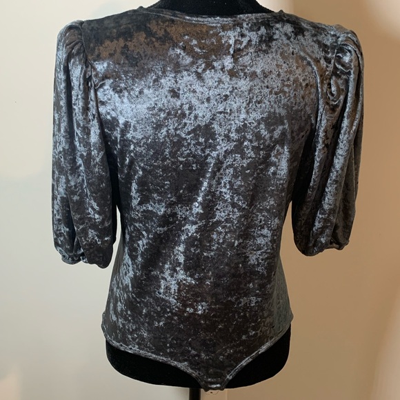 Free People Intimately Don’t You Wish Body Suit Velvet Silver/Gray Size Large - Picture 3 of 11